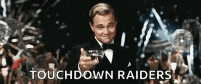Man In Tuxedo Holding Champagne Touchdown Raiders GIF