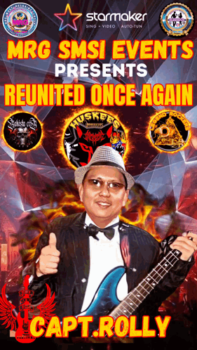 Man In Tuxedo Holding Guitar Thumbs Up Capt Rolly Poster GIF