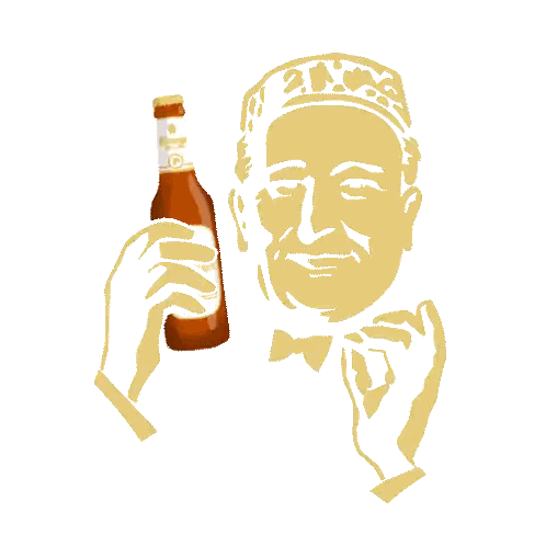 Man In Tuxedo Holding King Beer Bottle Sticker