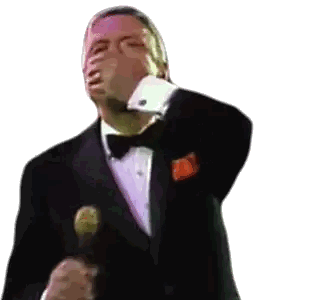 Man In Tuxedo Holding Microphone Sticker
