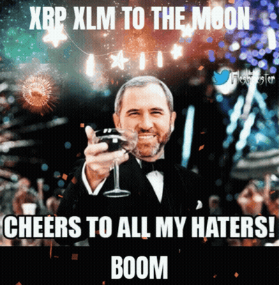 Man In Tuxedo Holding Wine Says XRP XLM To The Moon GIF