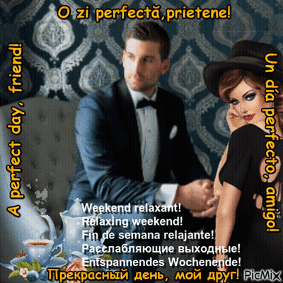 Man In Tuxedo Holding Woman's Hand Perfect Day Friend GIF