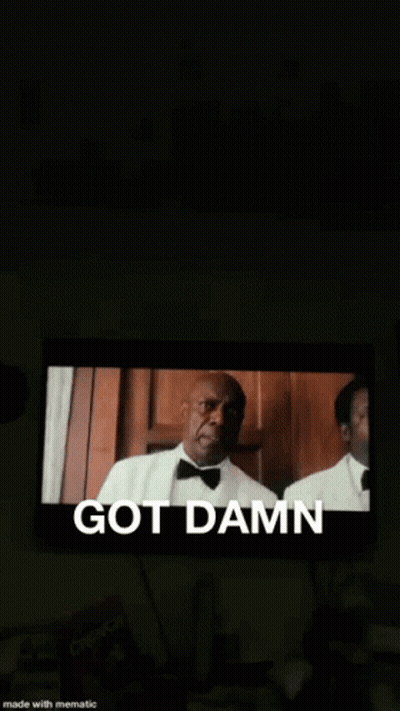 Man In Tuxedo Saying Got Damn GIF