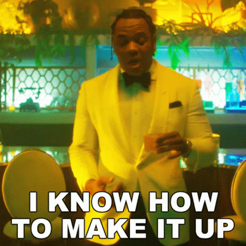 Man In Tuxedo Saying I Know How To Make It Up GIF