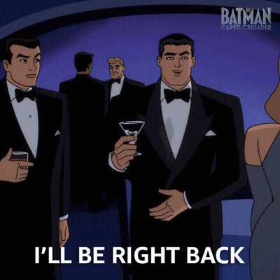 Man In Tuxedo Saying I'll Be Right Back GIF