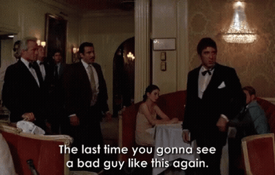 Man In Tuxedo Saying Last Time You See A Bad Guy GIF