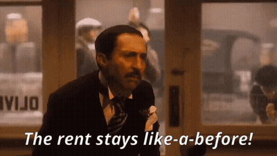 Man In Tuxedo Saying Rent Stays GIF