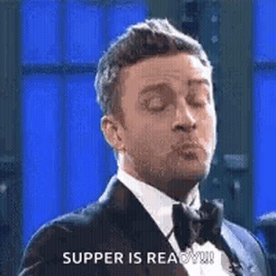 Man In Tuxedo Saying Supper Is Ready GIF