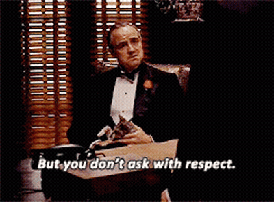 Man In Tuxedo Says But You Don't Ask With Respect GIF