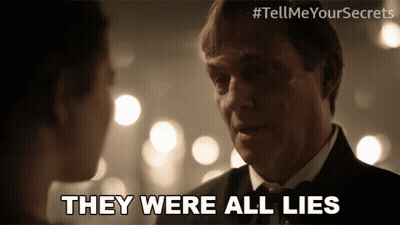 Man In Tuxedo Says They Were All Lies In Front Of Woman GIF