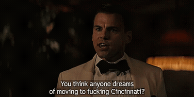 Man In Tuxedo Says You Think Anyone Dreams Of Moving To Fucking Cincinnati GIF