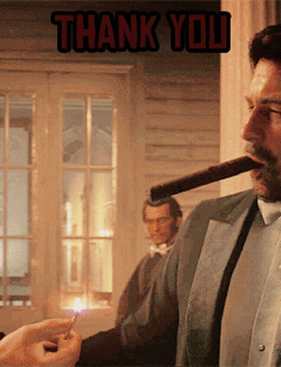 Man In Tuxedo Smoking Cigar Thank You GIF