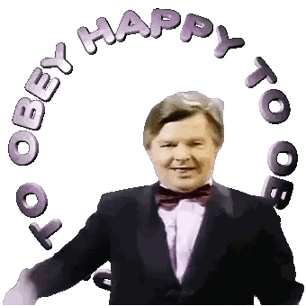 Man In Tuxedo Surrounded By Tobey Happy To Bob Sticker