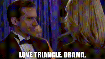 Man In Tuxedo Talking To Woman Saying Love Triangle Drama GIF