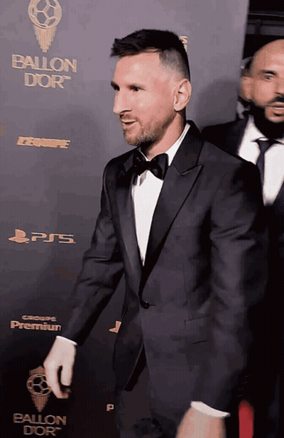 Man In Tuxedo Walking On Red Carpet Ballon D'Or GIF