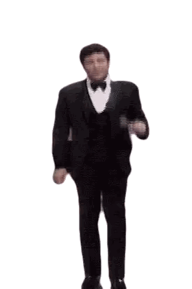 Man In Tuxedo Walking Sticker