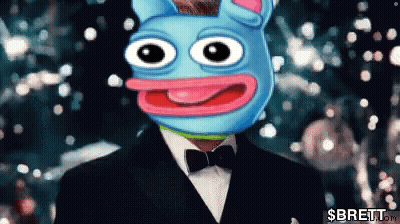 Man In Tuxedo With Cartoon Face GIF