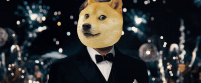 Man In Tuxedo With Doge Head GIF