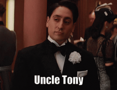 Man In Tuxedo With Uncle Tony Text GIF