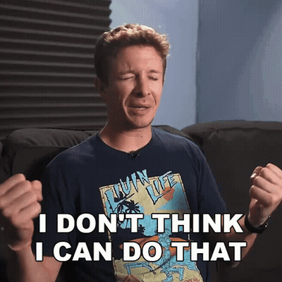 Man In Twin Life Shirt Says I Don't Think I Can Do That GIF