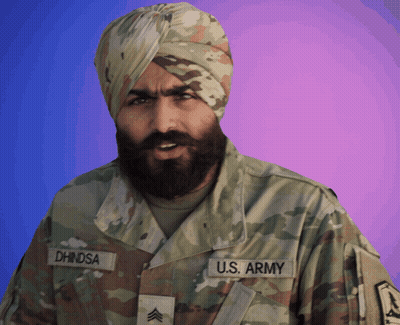 Man In U.S. Army Uniform With Dhinsa GIF