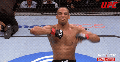 Man In UFC Glove Standing In Ring GIF