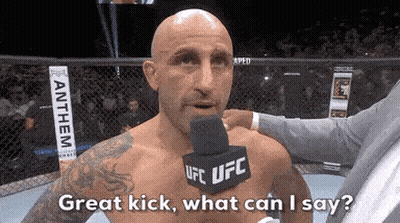 Man In UFC Ring Saying Great Kick What Can I Say GIF