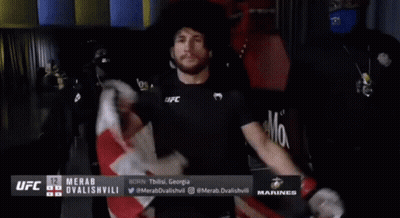 Man In UFC Shirt Holding Flag GIF