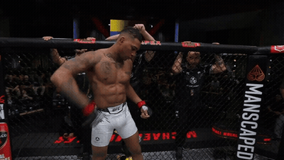 Man In UFC Uniform In Boxing Ring GIF