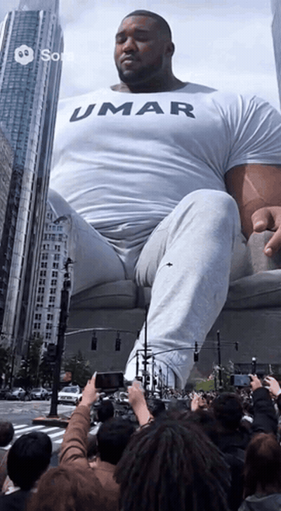 Man In Umar Shirt Sitting On Couch In Crowd GIF
