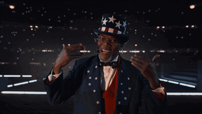 Man In Uncle Sam Costume Arms Outstretched GIF