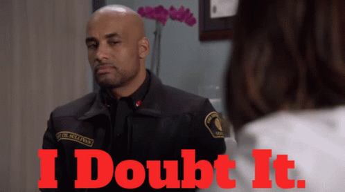 Man In Uniform Saying I Doubt It GIF
