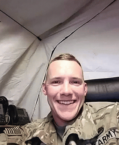 Man In US Army Uniform Smiling GIF