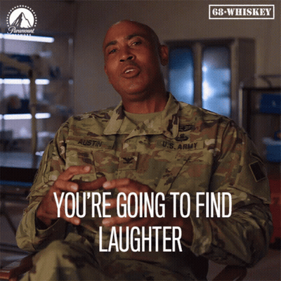 Man In US Army Uniform Smiling Says You're Going To Find Laughter GIF