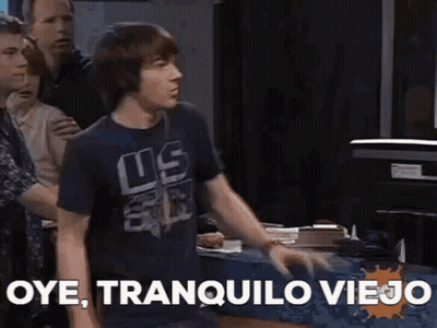 Man In US EL Shirt Says Oye Tranquilo Viejo GIF