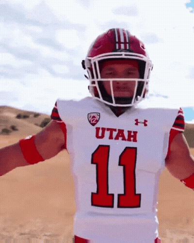 Man In Utah Football Jersey Number 11 GIF