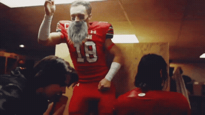 Man In Utah Football Jersey Number 19 GIF