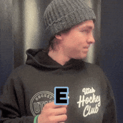 Man In Utah Hockey Club Sweater GIF