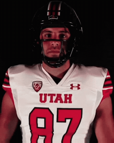 Man In Utah Jersey And Helmet GIF