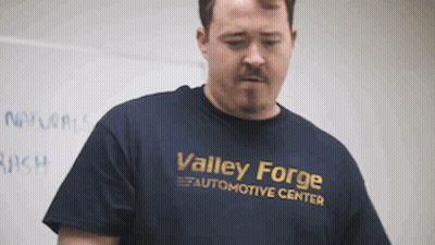 Man In Valley Forge Automotive Center T-Shirt GIF