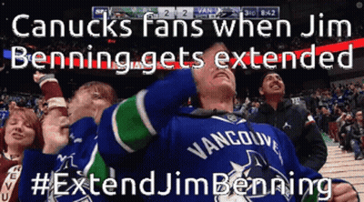 Man In Vancouver Jersey In Front Of Crowd GIF