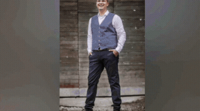 Man In Vest And Tie Holding Guitar GIF
