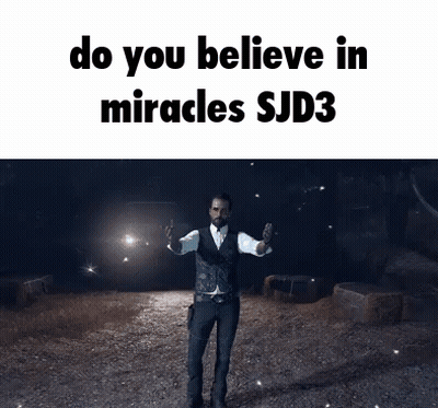 Man In Vest And Tie In Dark With Do You Believe In Miracles GIF