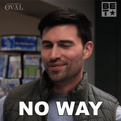 Man In Vest Saying No Way GIF