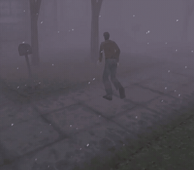 Man In Video Game Running In Fog GIF