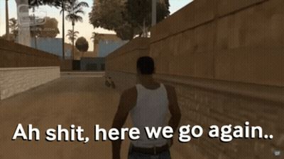 Man In Video Game Saying Here We Go Again GIF