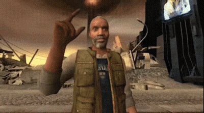 Man In Video Game Wearing Nirvana Shirt GIF