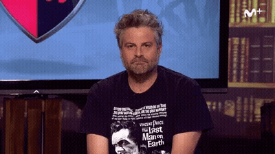 Man In Vincent Price Shirt GIF