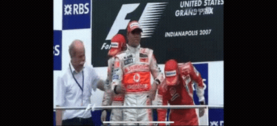 Man In Vodafone Racing Suit GIF