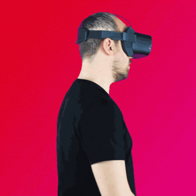 Man In VR Headset Giving Thumbs Up GIF